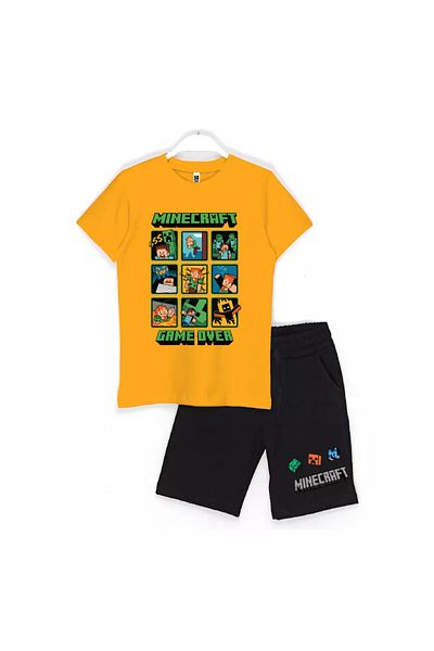 Built By Crazy Miner Game over Kids Shorts Set