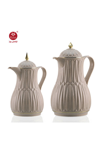 Rose Rs-1818- طقم ترمس شاي وقهوة مكون من 2 ترمس روز سعة 1 لتر قهوة و 1.3 لتر شاي