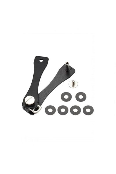 Depox Key Organizer, Compact Flex, Key Ring Type, Adjustable, Aluminum, Black