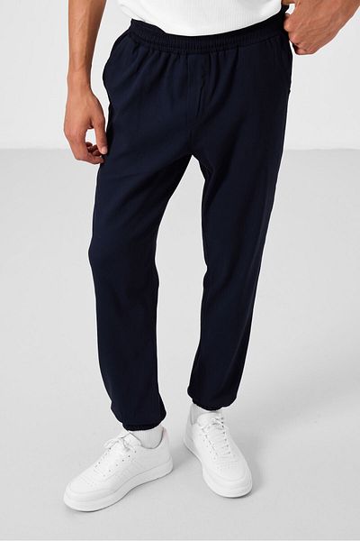 TOMMY LIFE Ανδρικό παντελόνι Chino Navy Blue Standard Fit υφαντό ελαφρύ εύκαμπτο - 82176