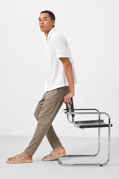 TOMMY LIFE Ανδρικό παντελόνι Camel Standard Fit Woven ελαφρύ εύκαμπτο Chino - 82180