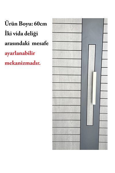 HOMDEP Steel Door Pull Handle Rectangular Model Color Satin 60cm