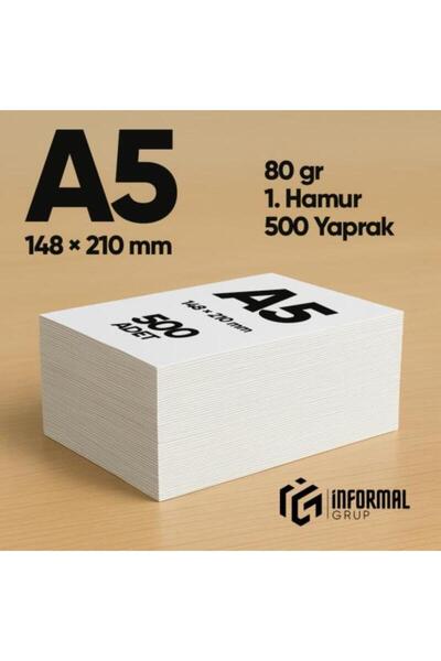 İnformal Yayınları ورق نسخ غير رسمي عالي الجودة A5 80 جرام 500 ورقة الأول العجين