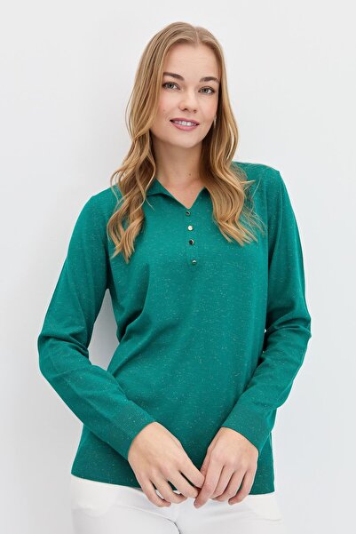 Desen Triko Women's Polo Neck Angelina Basic Blouse A.Ö.Başı