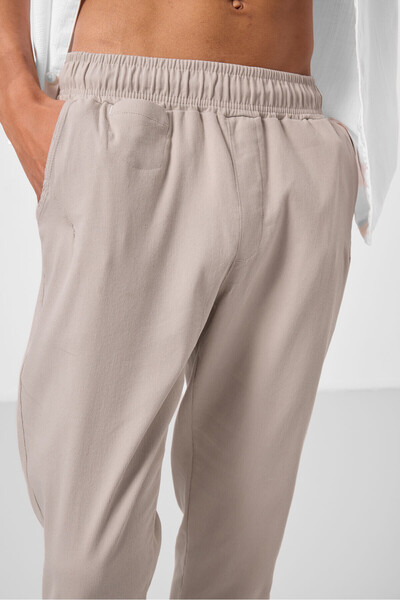 TOMMY LIFE Taş Standart Fit Dokuma Hafif Esnek Chino Erkek Pantolon - 82177