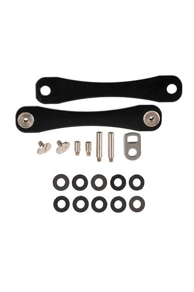 Depox Key Organizer, Compact Flex, Key Ring Type, Adjustable, Aluminum, Black