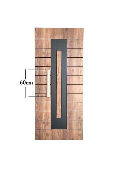 HOMDEP Steel Door Pull Handle Rectangular Model Color Satin 60cm
