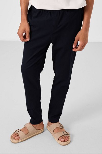 TOMMY LIFE Ανδρικό παντελόνι Chino με υφαντό ελαφρύ ελαστικό μπλε Navy Standard Fit - 82180