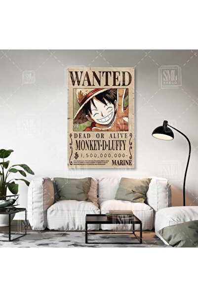SML TABLO Monkey D Luffy Aranıyor Posteri One Piece Dikey Kanvas Tablo
