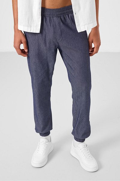 TOMMY LIFE Ανδρικό παντελόνι Chino με υφαντό ελαφρύ ελαστικό τζιν Navy Blue Standard Fit - 82176