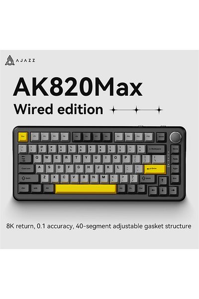 Ajazz Grey-wired Magnetic Shaft Mechanical Wired Triple Mode Custom Gaming Magnetic Shaft Keyboard