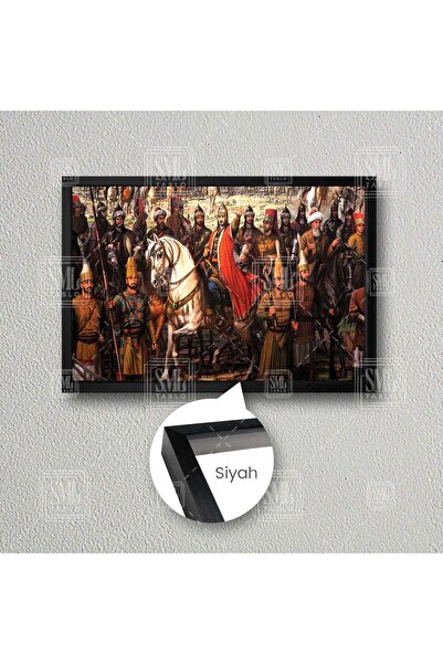 SML TABLO Fatih Sultan Mehmet Beyaz Atının Üstünde Osmanlı Padişah Dekor Çerç...