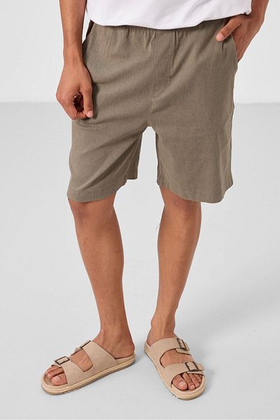 TOMMY LIFE Ανδρικό σορτς Camel Standard Fit υφαντό ελαφρύ εύκαμπτο Chino - 81291