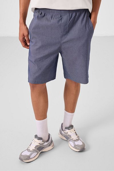TOMMY LIFE Ανδρικό σορτς Chino με υφαντό ελαφρύ ελαστικό τζιν Navy Blue Standard Fit - 81292