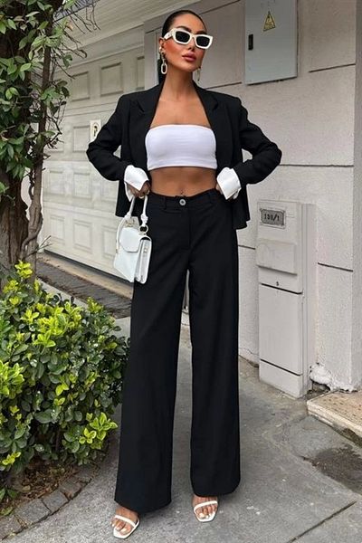 Butik Double Breasted Jacket Suit with Cuffs Garnish 10168