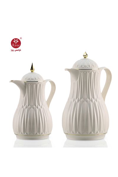 Rose Rs-1818- Tea and coffee thermos set consisting of 2 rose thermoses, one liter for coffee and one liter and a half for tea