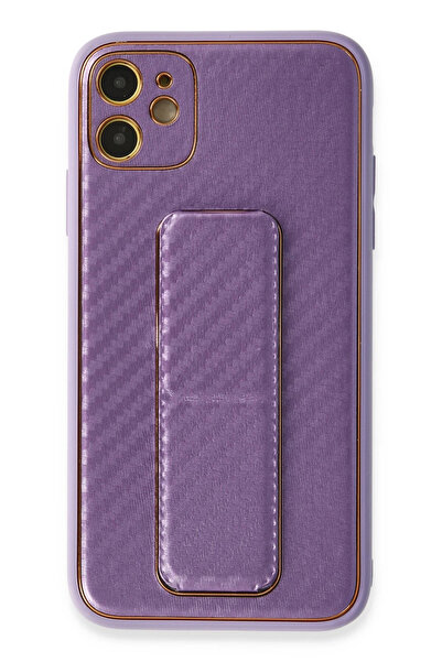 NewFace حافظة آيفون 12 كوكو كربون مع حامل - بنفسجي 1495328709