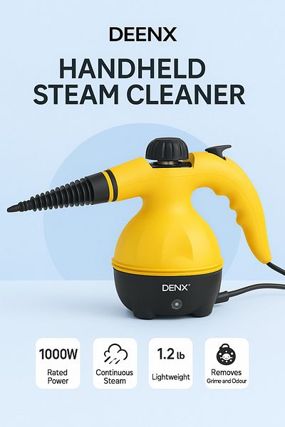 Denx جهاز تنظيف بالبخار مع 9 ملحقات