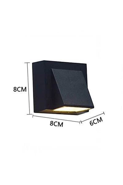 Depox Lampă de perete LED pentru exterior, 5W, neagră, 3000K