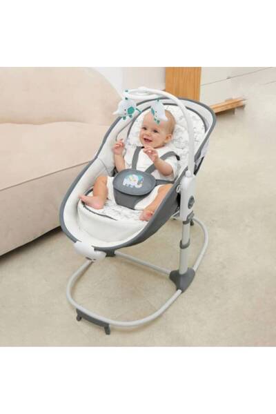 Mastela سرير اطفال 6 في 1 متعدد الوظائف من ماستيلا 3 مستويات لتعديل الارتفاع ووحدة موسيقى واهتزاز