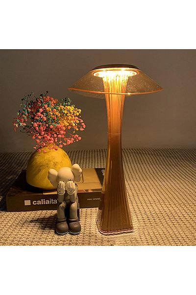 COOYA LED Desk Lamp,USB Rechargeable,Circular Lamp Design,Minimalist Industry Style,Adjustable Lightness