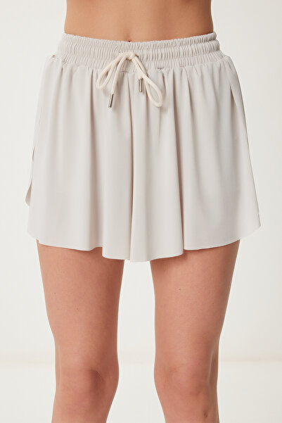 Lovelyİstanbul High Waist Two Layer Mini Shorts Stone Ldz0009