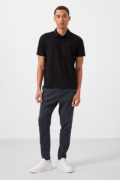 TOMMY LIFE Γκρι Standard Fit υφαντό ελαφρύ εύκαμπτο ανδρικό παντελόνι Chino - 82180