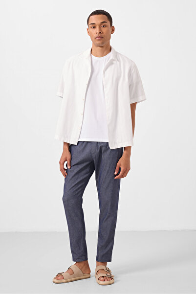 TOMMY LIFE Kot Lacivert Standart Fit Dokuma Hafif Esnek Chino Erkek Pantolon - 82177