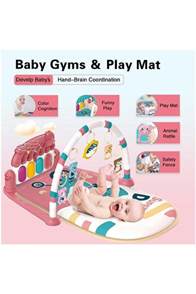 Yelajoy Baby Play Mat, With 5 Baby Learn Sensory Toys, Music and Lights, Perfect for Newborn Child Gifts