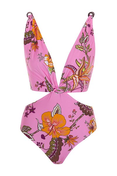 AQUELLA Patterned Knot Detail Swimsuit