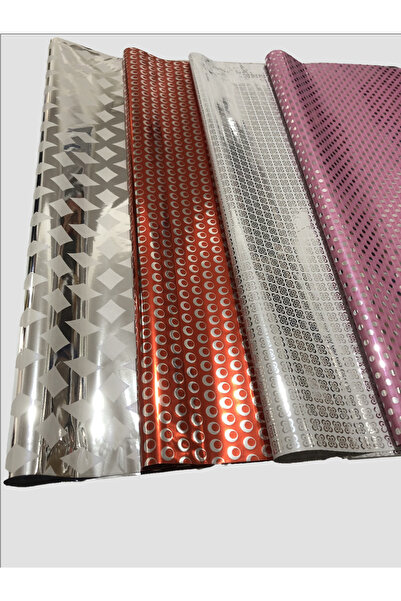 Dekals 5li Çok Büyük Boy 45x65 Hediye Poşeti Yapışkanlı Tek Desen Metalize Hediye Poşeti