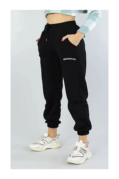 MNKSPORT ΓΥΝΑΙΚΕΙΑ Μαύρη Ψηλόμεση Jogger Φούτερ