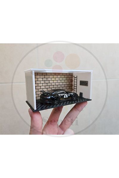 Bi'şeyler Sepeti 1:64 Diorama Mini Garage Parking Diecast - Car Not Included.