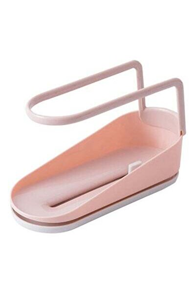 HALAMODO رف تخزين حوض المطبخ باللون الوردي/الرمادي