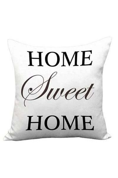 HALAMODO Decorative Printed Pillowcase White/Black 45 x 45cm