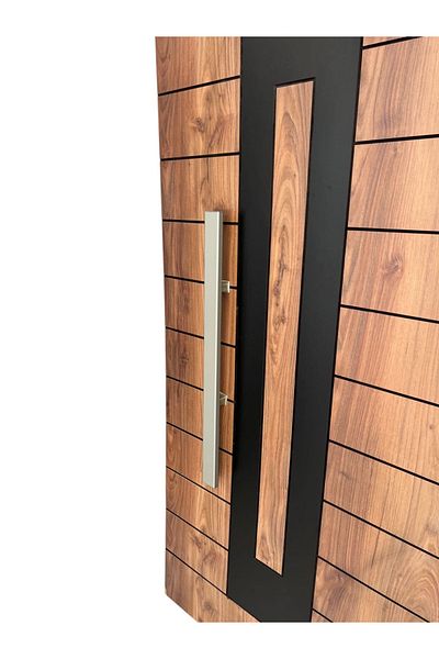 HOMDEP Steel Door Pull Handle Handle 120cm Length Rectangular Model Color: Satin, Silver Gray