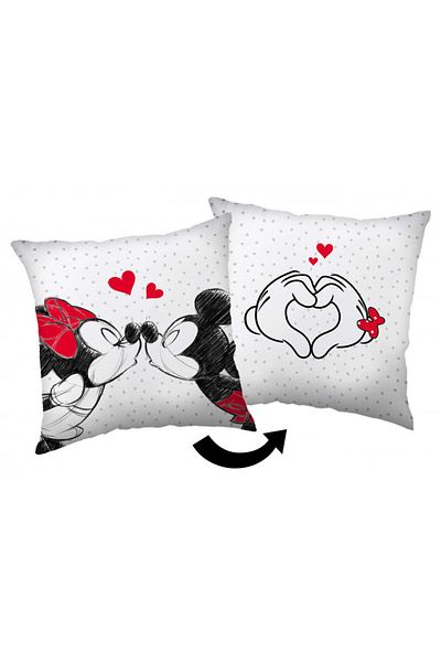 MICKEY & MINNIE Perna multicolor cu doua fete, 40x40 cm, Mickey and Minnie Mouse, Disney