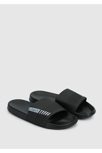 Twigy Men's Black Beach Slippers