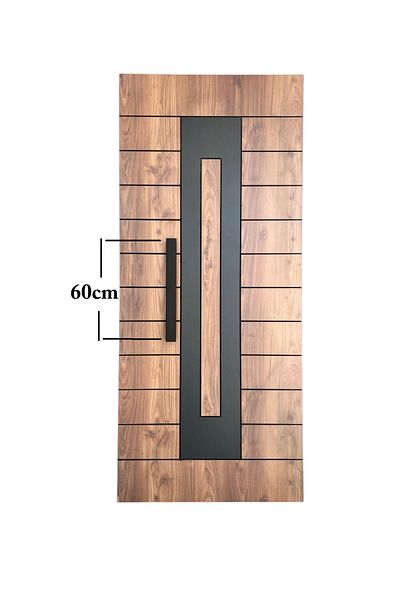 HOMDEP Steel Door Pull Handle Rectangular Model Color Black 60cm