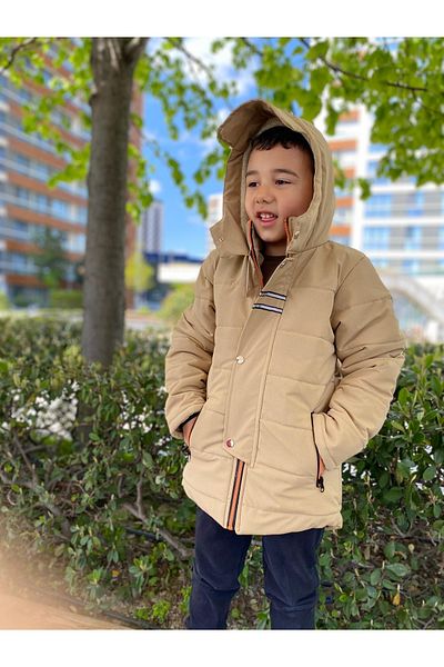 JUNİOR TİAMO Children's Winter Coat with Hooded Zipper – Comfortable and Durable Choice for Everyday Use