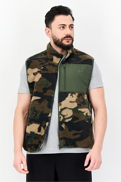 adidas Men Sportswear Fit Sleeveless Outdoor Vest, Dark Olive