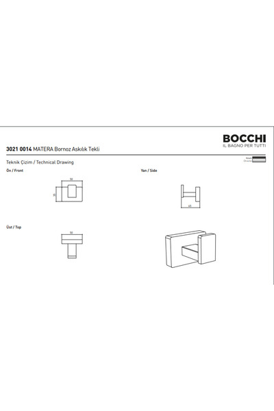 Bocchi Matera Bornoz Askılık Mat Siyah 3021-0014-AB