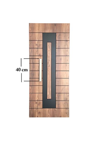 HOMDEP Steel Door Pull Handle Rectangular Model Color Satin 40cm