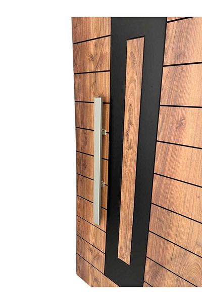 HOMDEP Steel Door Pull Handle Handle 90cm Length Rectangular Model Color: Satin, Silver Gray