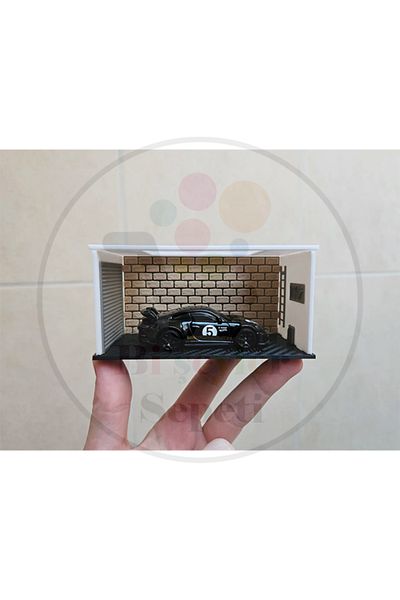 Bi'şeyler Sepeti 1:64 Diorama Mini Garage Parking Diecast - Car Not Included.