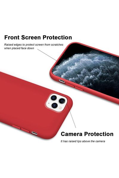 Generic جراب سيليكون لهاتف iPhone 11 Pro Max، جراب هاتف واقٍ كامل الجسم بملمس حريري ناعم،