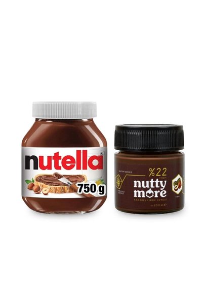 Nutella 750 gr & Nutty More %22 Kakaolu Fındık Ezmesi 200 gr