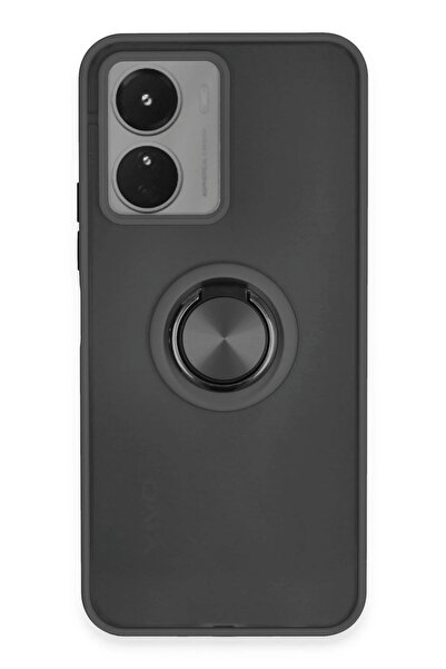 NewFace حافظة فيفو Y16 غطاء سيليكون مونتريال مع حلقة - أسود SPTGL