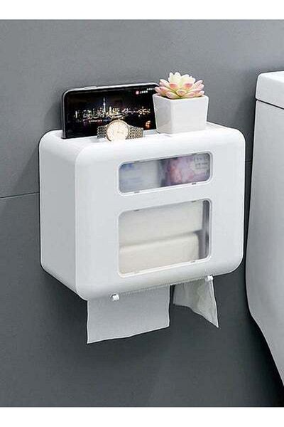 HALAMODO Waterproof Wall Mounted Tissue Box White 29x23x14centimeter