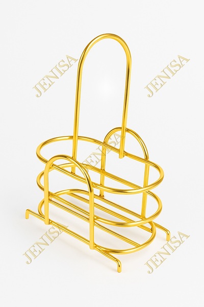 Jenisa Gold Metal Soap Dish Oil Pot Stand - Gold Stand